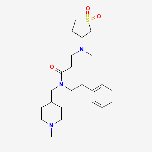 molecular formula C23H37N3O3S B6070733 N~3~-(1,1-dioxidotetrahydro-3-thienyl)-N~3~-methyl-N~1~-[(1-methyl-4-piperidinyl)methyl]-N~1~-(2-phenylethyl)-beta-alaninamide 