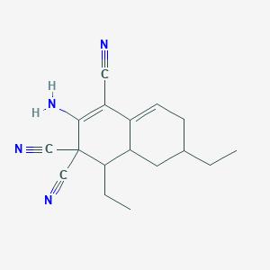 molecular formula C17H20N4 B6070737 2-amino-4,6-diethyl-4a,5,6,7-tetrahydro-1,3,3(4H)-naphthalenetricarbonitrile 