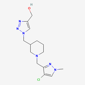 molecular formula C14H21ClN6O B6070748 [1-({1-[(4-chloro-1-methyl-1H-pyrazol-3-yl)methyl]-3-piperidinyl}methyl)-1H-1,2,3-triazol-4-yl]methanol 