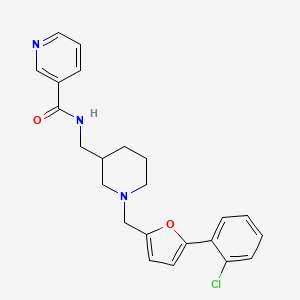 molecular formula C23H24ClN3O2 B6070756 N-[(1-{[5-(2-chlorophenyl)-2-furyl]methyl}-3-piperidinyl)methyl]nicotinamide 