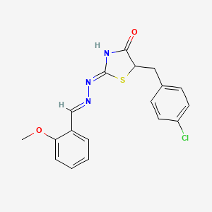 molecular formula C18H16ClN3O2S B6070760 2-methoxybenzaldehyde [5-(4-chlorobenzyl)-4-oxo-1,3-thiazolidin-2-ylidene]hydrazone 