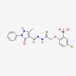2-(4-bromo-2-nitrophenoxy)-N'-[(5-hydroxy-3-methyl-1-phenyl-1H-pyrazol-4-yl)methylene]acetohydrazide