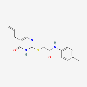 molecular formula C17H19N3O2S B6070784 2-[(5-allyl-4-methyl-6-oxo-1,6-dihydro-2-pyrimidinyl)thio]-N-(4-methylphenyl)acetamide 