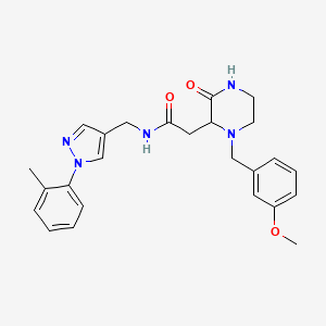 2-[1-(3-methoxybenzyl)-3-oxo-2-piperazinyl]-N-{[1-(2-methylphenyl)-1H-pyrazol-4-yl]methyl}acetamide