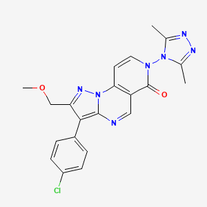molecular formula C21H18ClN7O2 B6070807 3-(4-chlorophenyl)-7-(3,5-dimethyl-4H-1,2,4-triazol-4-yl)-2-(methoxymethyl)pyrazolo[1,5-a]pyrido[3,4-e]pyrimidin-6(7H)-one 