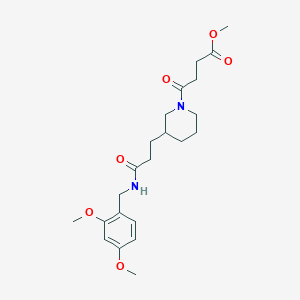 molecular formula C22H32N2O6 B6070818 methyl 4-(3-{3-[(2,4-dimethoxybenzyl)amino]-3-oxopropyl}-1-piperidinyl)-4-oxobutanoate 