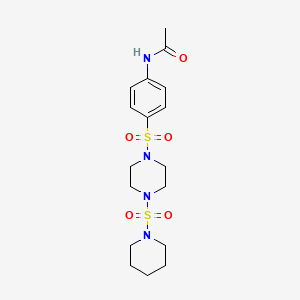 molecular formula C17H26N4O5S2 B6070826 N-(4-{[4-(piperidin-1-ylsulfonyl)piperazin-1-yl]sulfonyl}phenyl)acetamide 