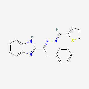 molecular formula C20H16N4S B6070840 2-thiophenecarbaldehyde [1-(1H-benzimidazol-2-yl)-2-phenylethylidene]hydrazone 