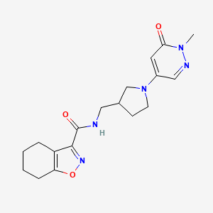 molecular formula C18H23N5O3 B6070845 N-{[1-(1-methyl-6-oxo-1,6-dihydropyridazin-4-yl)pyrrolidin-3-yl]methyl}-4,5,6,7-tetrahydro-2,1-benzisoxazole-3-carboxamide 