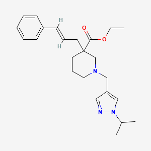 molecular formula C24H33N3O2 B6070851 ethyl 1-[(1-isopropyl-1H-pyrazol-4-yl)methyl]-3-[(2E)-3-phenyl-2-propen-1-yl]-3-piperidinecarboxylate 