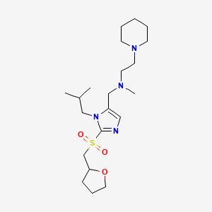 molecular formula C21H38N4O3S B6070872 ({1-isobutyl-2-[(tetrahydro-2-furanylmethyl)sulfonyl]-1H-imidazol-5-yl}methyl)methyl[2-(1-piperidinyl)ethyl]amine 