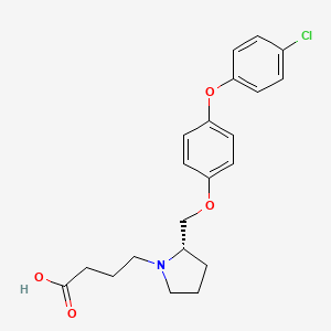 B607089 (S)-4-(2-((4-(4-chlorophenoxy)phenoxy)methyl)pyrrolidin-1-yl)butanoic acid CAS No. 929916-05-2