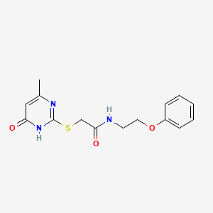 molecular formula C15H17N3O3S B6070890 2-[(4-hydroxy-6-methyl-2-pyrimidinyl)thio]-N-(2-phenoxyethyl)acetamide 