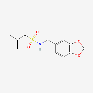 molecular formula C12H17NO4S B6070910 N-(1,3-benzodioxol-5-ylmethyl)-2-methyl-1-propanesulfonamide 