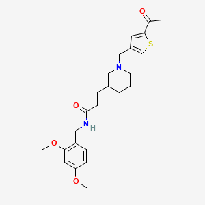 molecular formula C24H32N2O4S B6070935 3-{1-[(5-acetyl-3-thienyl)methyl]-3-piperidinyl}-N-(2,4-dimethoxybenzyl)propanamide 