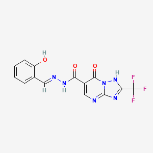 7-hydroxy-N'-(2-hydroxybenzylidene)-2-(trifluoromethyl)[1,2,4]triazolo[1,5-a]pyrimidine-6-carbohydrazide