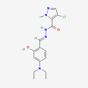molecular formula C16H20ClN5O2 B6070967 4-chloro-N'-[4-(diethylamino)-2-hydroxybenzylidene]-1-methyl-1H-pyrazole-5-carbohydrazide 