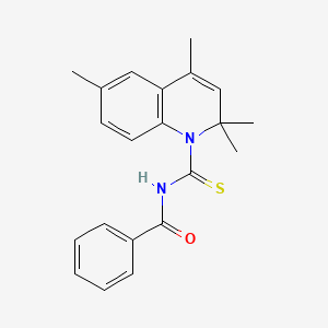 molecular formula C21H22N2OS B6070972 N-[(2,2,4,6-tetramethyl-1(2H)-quinolinyl)carbonothioyl]benzamide 