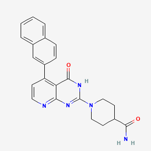 molecular formula C23H21N5O2 B6070980 1-[5-(2-naphthyl)-4-oxo-3,4-dihydropyrido[2,3-d]pyrimidin-2-yl]-4-piperidinecarboxamide 