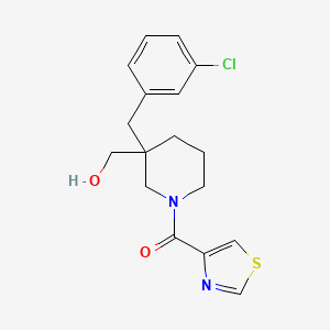 molecular formula C17H19ClN2O2S B6070983 [3-(3-chlorobenzyl)-1-(1,3-thiazol-4-ylcarbonyl)-3-piperidinyl]methanol 