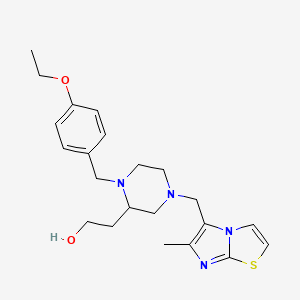 2-{1-(4-ethoxybenzyl)-4-[(6-methylimidazo[2,1-b][1,3]thiazol-5-yl)methyl]-2-piperazinyl}ethanol