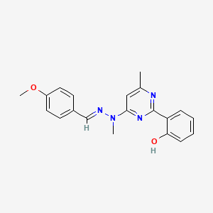 molecular formula C20H20N4O2 B6071000 4-methoxybenzaldehyde [2-(2-hydroxyphenyl)-6-methyl-4-pyrimidinyl](methyl)hydrazone 