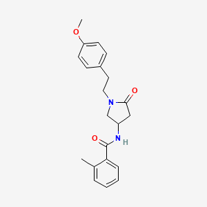 molecular formula C21H24N2O3 B6071022 N-{1-[2-(4-methoxyphenyl)ethyl]-5-oxo-3-pyrrolidinyl}-2-methylbenzamide 