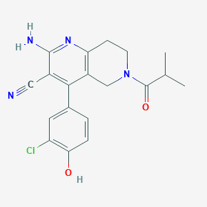 molecular formula C19H19ClN4O2 B6071033 2-amino-4-(3-chloro-4-hydroxyphenyl)-6-isobutyryl-5,6,7,8-tetrahydro-1,6-naphthyridine-3-carbonitrile 