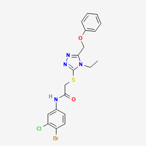 molecular formula C19H18BrClN4O2S B6071038 N-(4-bromo-3-chlorophenyl)-2-{[4-ethyl-5-(phenoxymethyl)-4H-1,2,4-triazol-3-yl]thio}acetamide 