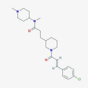 molecular formula C24H34ClN3O2 B6071044 3-{1-[(2E)-3-(4-chlorophenyl)-2-propenoyl]-3-piperidinyl}-N-methyl-N-(1-methyl-4-piperidinyl)propanamide 