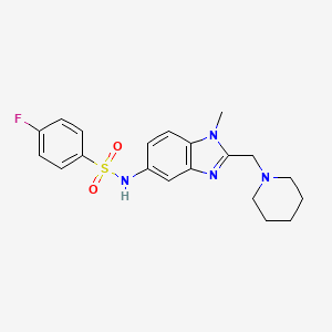 4-fluoro-N-[1-methyl-2-(1-piperidinylmethyl)-1H-benzimidazol-5-yl]benzenesulfonamide