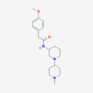 molecular formula C20H31N3O2 B6071065 2-(4-methoxyphenyl)-N-(1'-methyl-1,4'-bipiperidin-3-yl)acetamide 