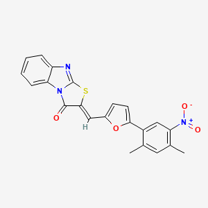 molecular formula C22H15N3O4S B6071071 2-{[5-(2,4-dimethyl-5-nitrophenyl)-2-furyl]methylene}[1,3]thiazolo[3,2-a]benzimidazol-3(2H)-one 