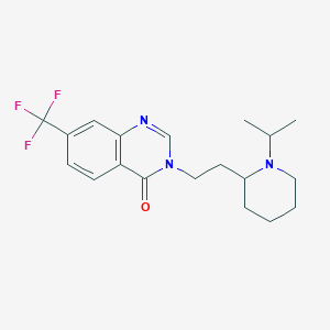 molecular formula C19H24F3N3O B6071084 3-[2-(1-isopropylpiperidin-2-yl)ethyl]-7-(trifluoromethyl)quinazolin-4(3H)-one 