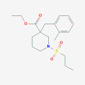 molecular formula C19H29NO4S B6071100 ethyl 3-(2-methylbenzyl)-1-(propylsulfonyl)-3-piperidinecarboxylate 