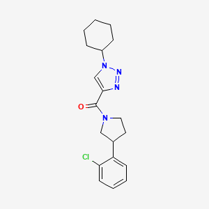 molecular formula C19H23ClN4O B6071108 4-{[3-(2-chlorophenyl)-1-pyrrolidinyl]carbonyl}-1-cyclohexyl-1H-1,2,3-triazole 