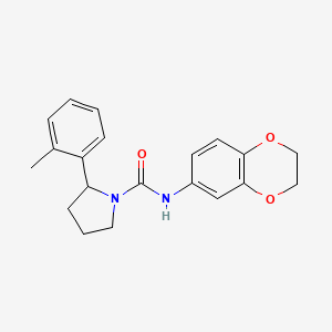 molecular formula C20H22N2O3 B6071142 N-(2,3-dihydro-1,4-benzodioxin-6-yl)-2-(2-methylphenyl)-1-pyrrolidinecarboxamide 