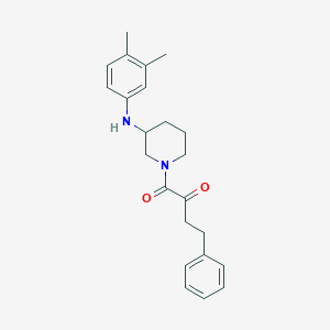 1-{3-[(3,4-dimethylphenyl)amino]-1-piperidinyl}-1-oxo-4-phenyl-2-butanone