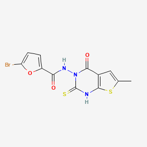 molecular formula C12H8BrN3O3S2 B6071193 5-bromo-N-(2-mercapto-6-methyl-4-oxothieno[2,3-d]pyrimidin-3(4H)-yl)-2-furamide 