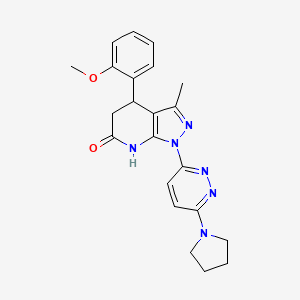4-(2-methoxyphenyl)-3-methyl-1-[6-(1-pyrrolidinyl)-3-pyridazinyl]-1,4,5,7-tetrahydro-6H-pyrazolo[3,4-b]pyridin-6-one