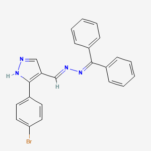 molecular formula C23H17BrN4 B6071228 3-(4-bromophenyl)-1H-pyrazole-4-carbaldehyde (diphenylmethylene)hydrazone 