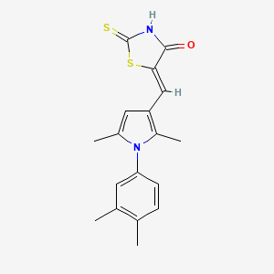 molecular formula C18H18N2OS2 B6071262 5-{[1-(3,4-dimethylphenyl)-2,5-dimethyl-1H-pyrrol-3-yl]methylene}-2-thioxo-1,3-thiazolidin-4-one 