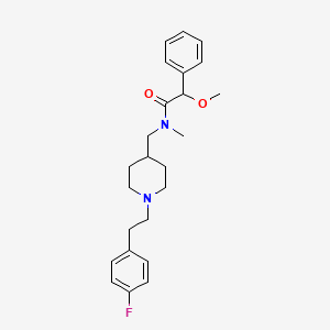 molecular formula C24H31FN2O2 B6071289 N-({1-[2-(4-fluorophenyl)ethyl]-4-piperidinyl}methyl)-2-methoxy-N-methyl-2-phenylacetamide 