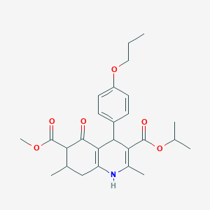 3-isopropyl 6-methyl 2,7-dimethyl-5-oxo-4-(4-propoxyphenyl)-1,4,5,6,7,8-hexahydro-3,6-quinolinedicarboxylate