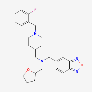 molecular formula C25H31FN4O2 B6071293 (2,1,3-benzoxadiazol-5-ylmethyl){[1-(2-fluorobenzyl)-4-piperidinyl]methyl}(tetrahydro-2-furanylmethyl)amine 