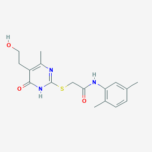 N-(2,5-dimethylphenyl)-2-{[5-(2-hydroxyethyl)-4-methyl-6-oxo-1,6-dihydro-2-pyrimidinyl]thio}acetamide