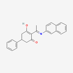molecular formula C24H21NO2 B6071320 2-[1-(2-naphthylamino)ethylidene]-5-phenyl-1,3-cyclohexanedione 