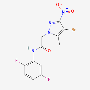 molecular formula C12H9BrF2N4O3 B6071329 2-(4-bromo-5-methyl-3-nitro-1H-pyrazol-1-yl)-N-(2,5-difluorophenyl)acetamide 