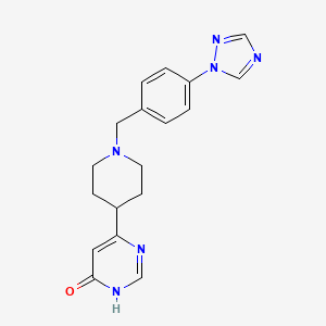 molecular formula C18H20N6O B6071342 6-{1-[4-(1H-1,2,4-triazol-1-yl)benzyl]piperidin-4-yl}pyrimidin-4(3H)-one 