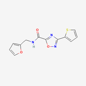 molecular formula C12H9N3O3S B6071379 N-(2-furylmethyl)-3-(2-thienyl)-1,2,4-oxadiazole-5-carboxamide 